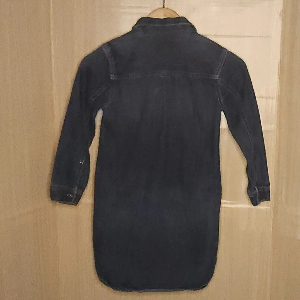 Old Navy Girls Dark Wash Denim Shirt Dress 8